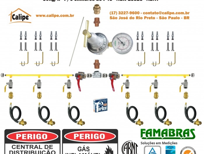 2507-00 - Central / Bateria Gás - Baixa Pressão - 12kg/h - P/4 P45 - NBR